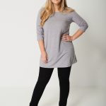 PLUS BASIC Tunic Top in Light Grey