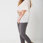 PLUS Frill Sleeve Top in Cream