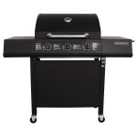 Stainless Steel 3 Burner Gas BBQ Barbecue Garden Grill – Black