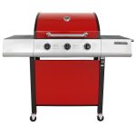 Stainless Steel 3 Burner Gas BBQ Barbecue Garden Grill – Red