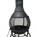 89Cm Large Open Mesh Cast Iron Chiminea Heater Black / Bronze