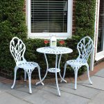 3 Piece Tulip Cast Aluminium Patio Bistro Set Table and 2 Chairs