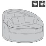 Premium Rattan Grey Day Bed Outdoor Furniture Waterproof Cover
