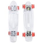 22 Inch retro cruiser mini skateboard with LED wheels – White