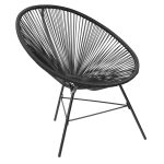 Garden Furniture Retro Rattan Lounge Conservatory Chair Black