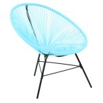 Garden Furniture Retro Rattan Lounge Conservatory Chair Aqua