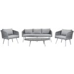Premium Rattan Lounge Set Outdoor Garden Furniture – Light Grey