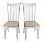 Home Pair Of Shabby Chic Dining Chairs 2 Vintage Distressed French Style